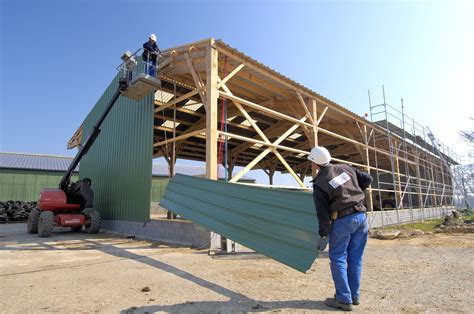 how to install metal siding on pole frame house|pro rib steel siding installation.